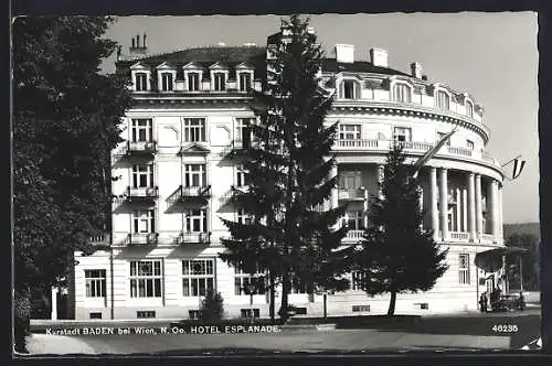 AK Baden bei Wien, Hotel Esplanade im Sonnenschein