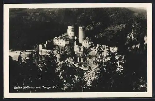 AK Raabs an der Thaya, Ruine Kollmitz aus der Vogelschau