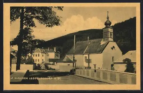 AK Klausen-Leopoldsdorf, Partie an der Kirche