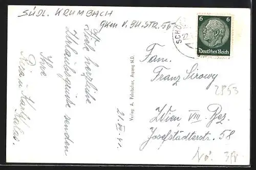 AK Hochneukirchen, Ortsansicht von weitem aus gesehen