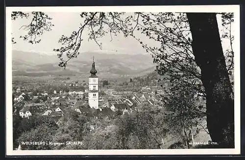 AK Wolfsberg, Ortsansicht gegen Saualpe