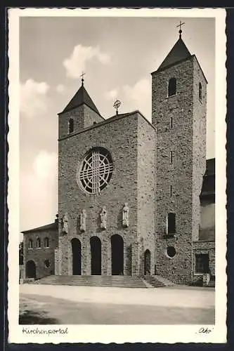 AK Münsterschwarzach, Portal der Abteikirche