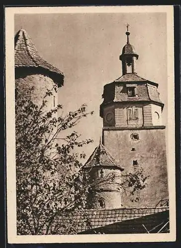 AK Mainbernheim /Ufr., Teilansicht der Stadtmauer