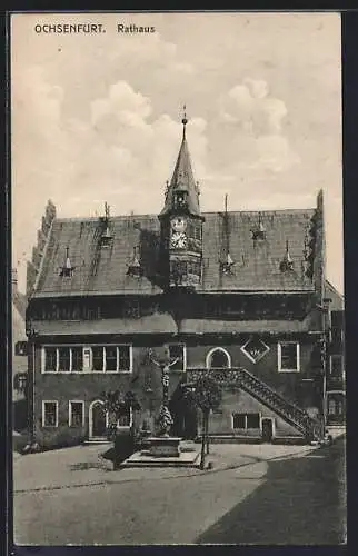 AK Ochsenfurt / Main, Strassenpartie am Rathaus