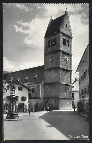 AK Zell am See, Teilansicht mit der Kirche