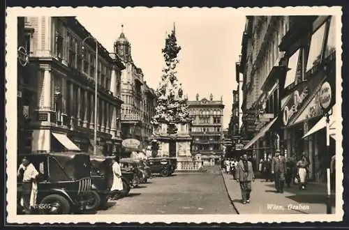 AK Wien, Graben, Partie mit Geschäften