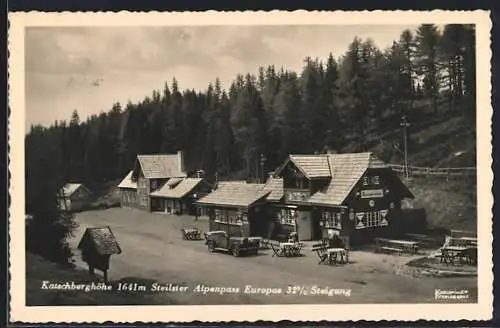 AK Katschenberghöhe, Gasthaus auf der Passhöhe, Steilster Alpenpass Europas, 32% Steigung