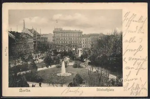 AK Berlin, Dönhoffplatz mit Denkmal