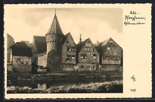 AK Pforzheim, Blick zum Schelmenturm