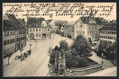 AK Kitzingen, Königsplatz und Luitpold-Strasse