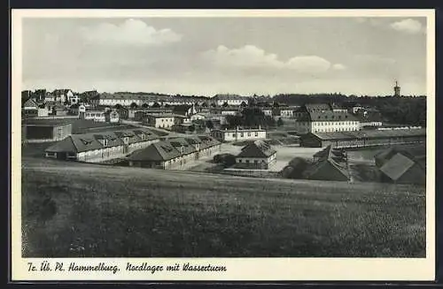 AK Hammelburg, Nordlager mit Wasserturm auf dem Truppenübungsplatz