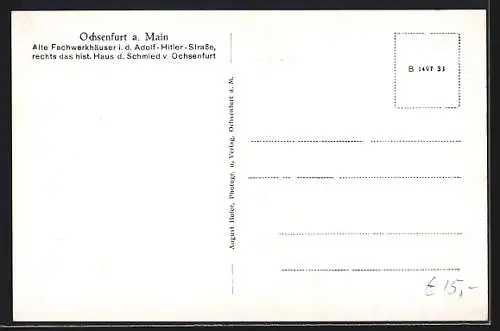 AK Ochsenfurt / Main, Alte Fachwerkhöuser i. d. Strasse