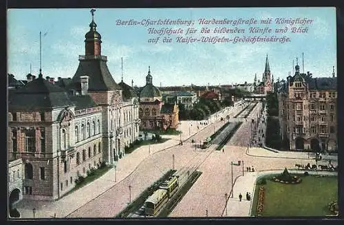 AK Berlin-Charlottenburg, Hardenbergstrasse mit Königlicher Hochschule für bildende Künste