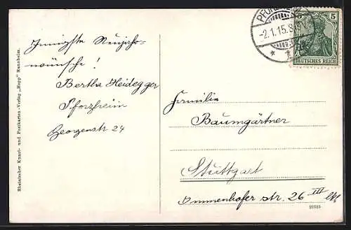 Künstler-AK Pforzheim / Schwarzwald, Gasthaus Kupferhammer, Gedicht v. Ludwig Auerbach