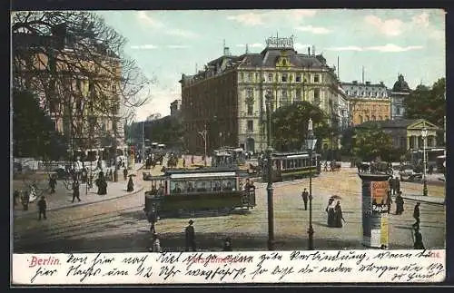 AK Berlin-Tiergarten, Strassenbahnen am Potsdamer Platz