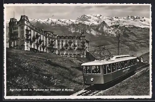 AK Rigi-Kulm, Rigibahn mit Glärnisch & Mythen