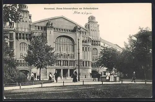 AK Berlin-Schöneberg, Neues Schauspielhaus am Nollendorfplatz, Strassenbahn, Pferdegespann