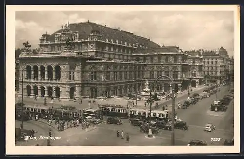 AK Wien, Staatsoper mit Strassenbahn