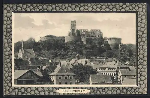 AK Königstein / Taunus, Ortsansicht mit Ruine