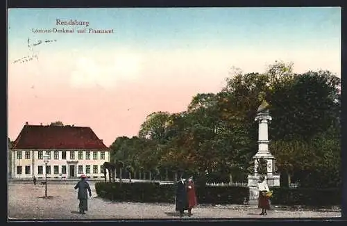 AK Rendsburg, Lornsen-Denkmal und Finanzamt