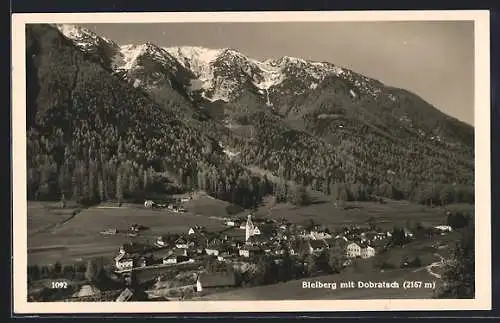 AK Bleiberg, Ortsansicht mit Dobratsch