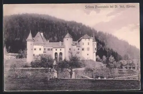 AK St. Veit an der Glan, Blick auf das Schloss Frauenstein