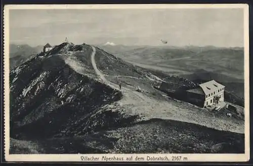 AK Villacher Alpenhaus auf dem Dobratsch, Bergpanorama