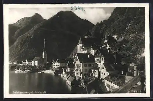 AK Hallstatt /Salzkammergut, Ortspartie am Ufer