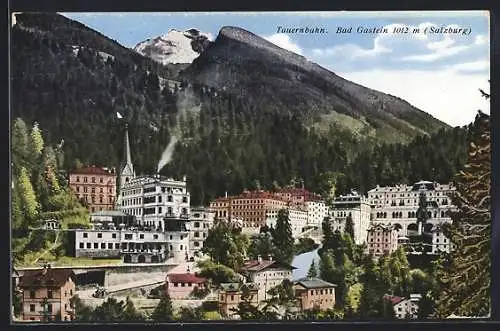 AK Bad Gastein /Salzburg, Teilansicht mit Bergpanorama