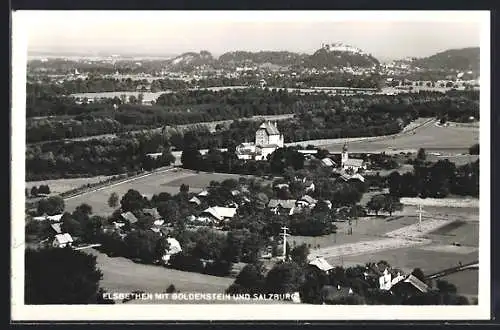 AK Elsbethen, Ortspanorama mit Goldenstein und Salzburg