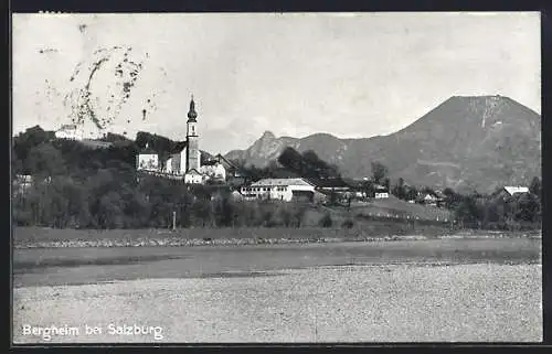 AK Bergheim /Flachgau, Teilansicht mit Kirche