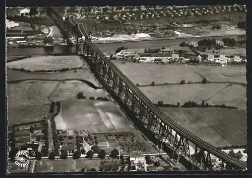 AK Rendsburg, Blick auf die Hochbrücke aus der Vogelschau