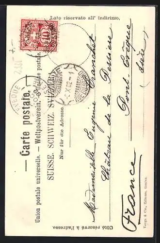 Lithographie Genève, Rue du Mont-Blanc, Passepartout