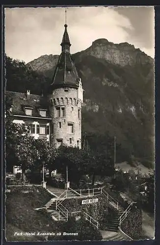 AK Axenstein ob Brunnen, Das Park-Hotel gegen den Berg