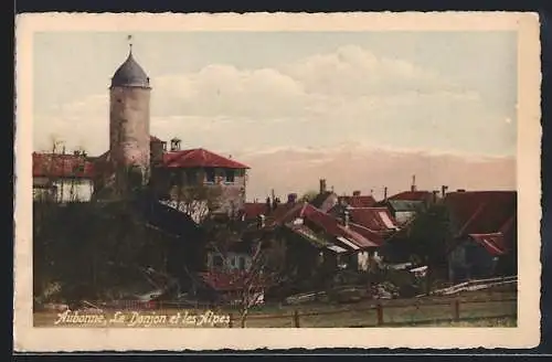 AK Aubonne, Le Donjon et les Alpes