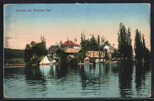 AK Loretto, Blick zum Ort am Wörthersee