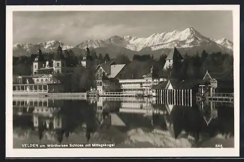 AK Velden am Wörthersee, Schloss mit Mittagskogel
