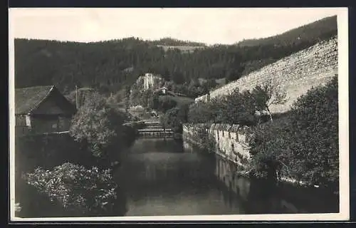 AK Friesach, Stadtgraben mit Virgilienberg