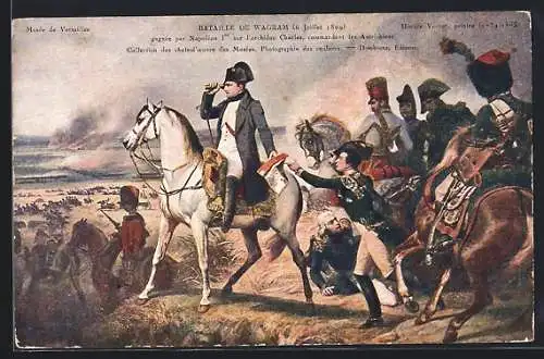 AK Napoleon à la bataille de Wagram 1809