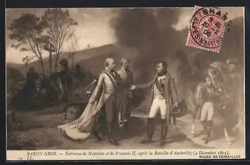 AK Baron Gros, Entrevue de Napoleón et de Francois II