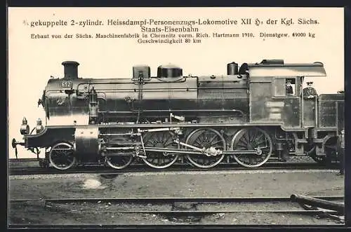 AK Heissdampf-Personenzugs-Lokomotive XII H2 der Kgl. Sächs. Staats-Eisenbahn