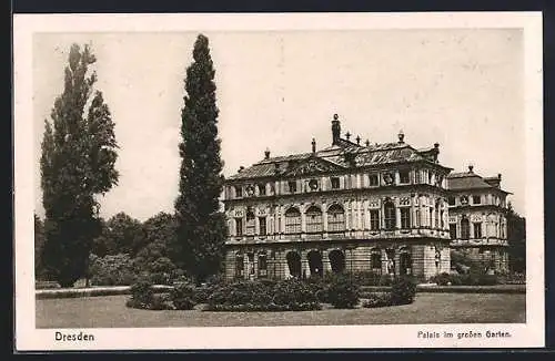 AK Dresden, Palais im grossen Garten