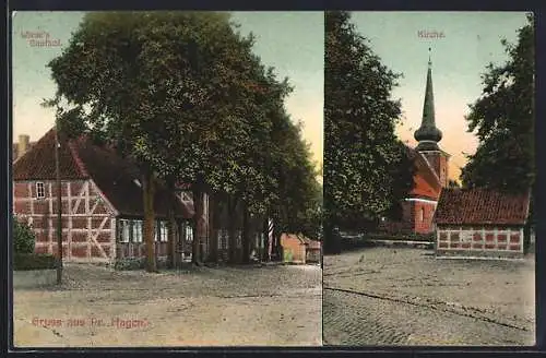 AK Probsteierhagen, Wiese`s Gasthof, Kirche