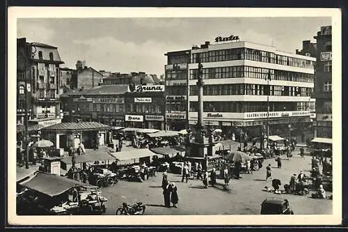 AK Mähr. Ostrau, Markttag auf dem Ringplatz