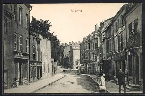 AK Stenay, Une Rue avec Cafe-Tabac et Boulangerie