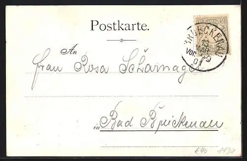 AK Würzburg, Zum 80. Geburtsfeste des Prinzregenten 1901, Königl. Residenz, Geburtszimmer, Festpostkarte