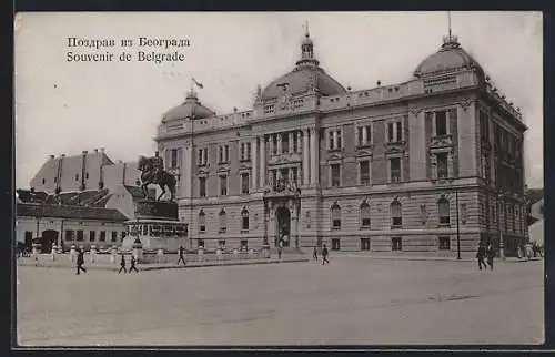 AK Belgrad, Reiterdenkmal und Herrschaftliches Gebäude