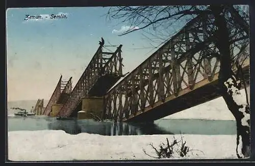 AK Semlin, Zerstörte Flussbrücke