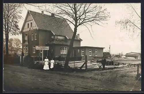 Foto-AK Gütersloh, Baugeschäft Wilhelm Hölzer 1914