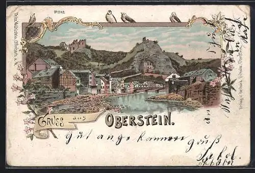 Lithographie Oberstein, Ortsansicht